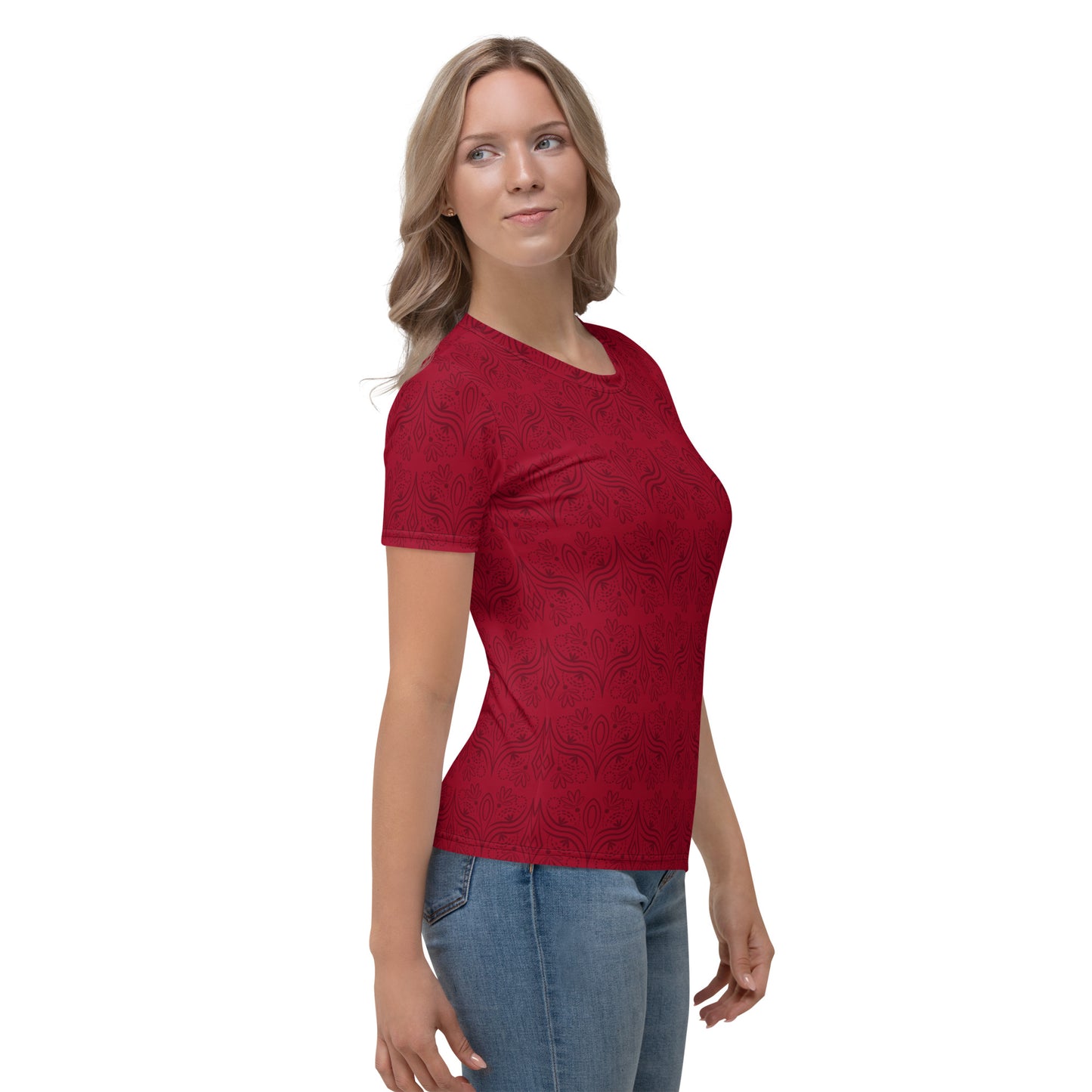 Geometric Star Red Women's Crew Neck T-Shirt