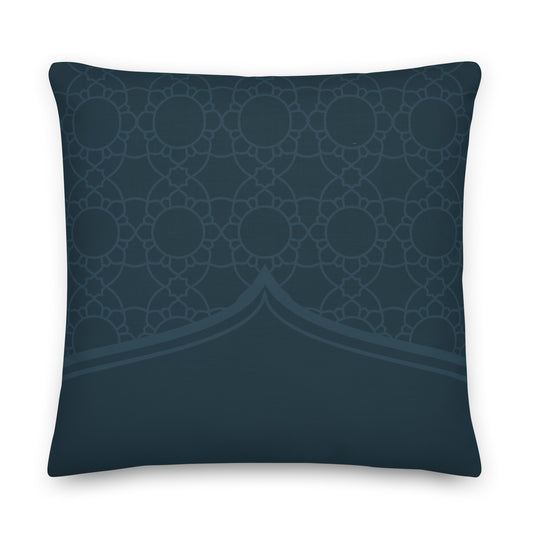Geometric Winter Blue Premium Throw Pillow