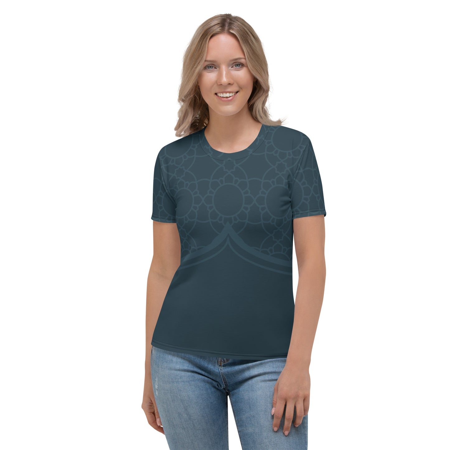 Geometric Winter Blue Women's Crew Neck T-Shirt