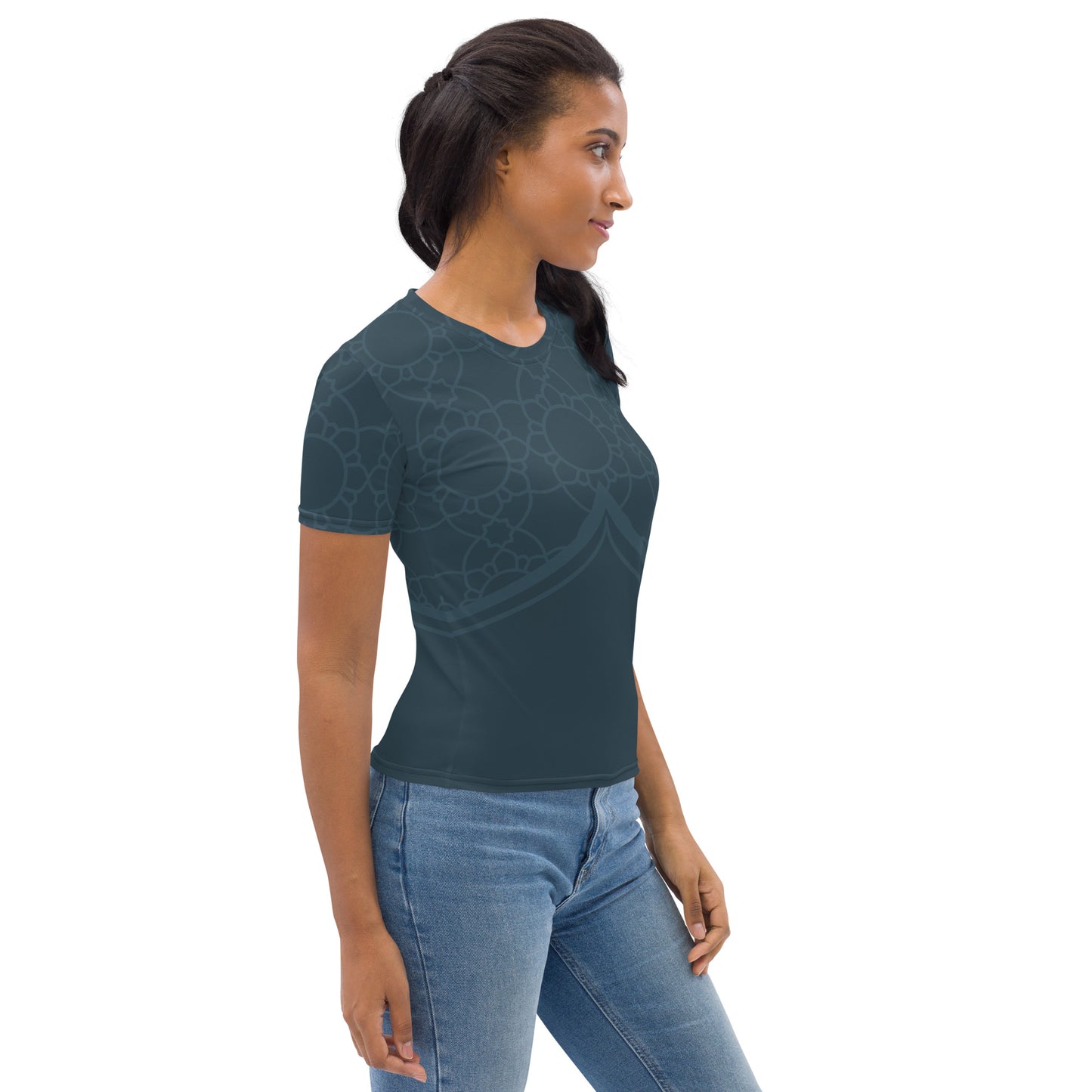 Geometric Winter Blue Women's Crew Neck T-Shirt