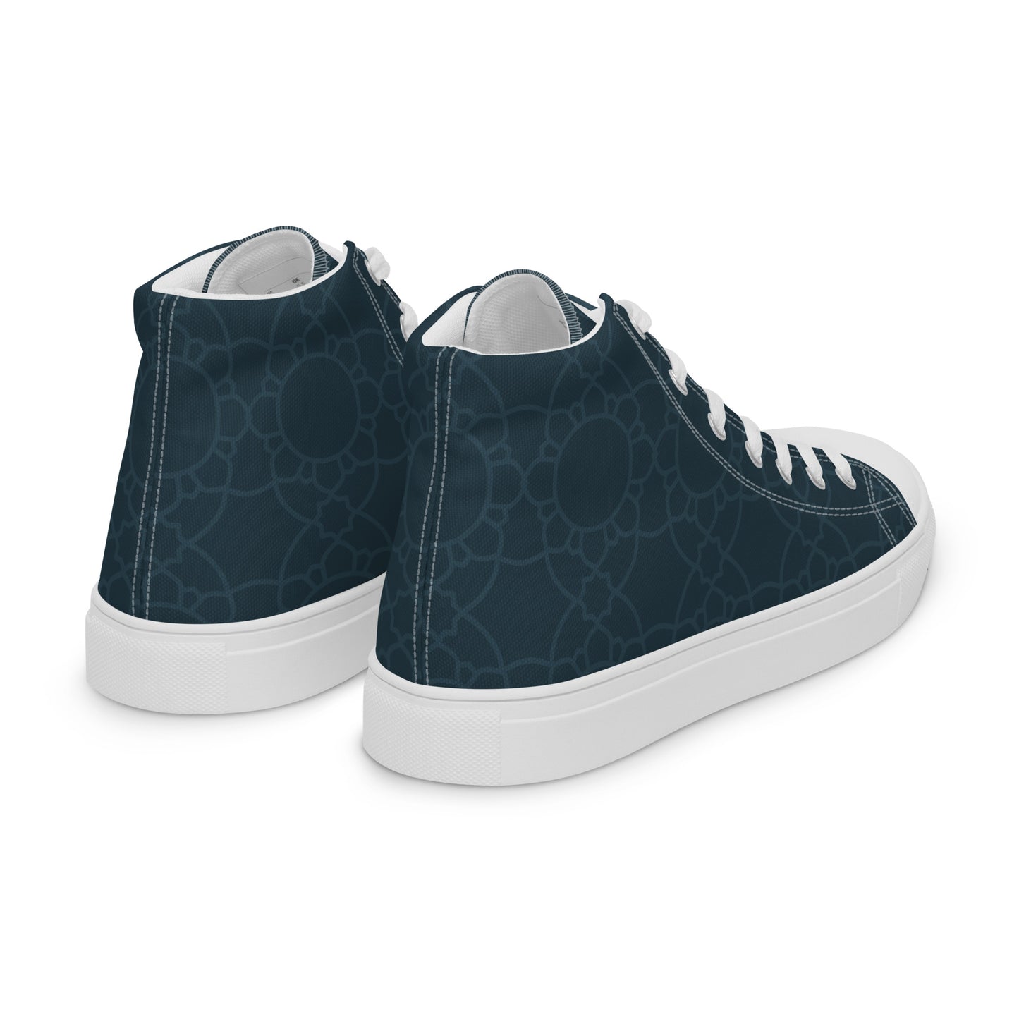 Geometric Winter Blue Women’s High Top Canvas Shoes