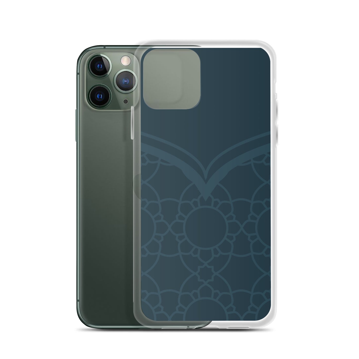 Geometric Winter Blue Clear Case for iPhone®