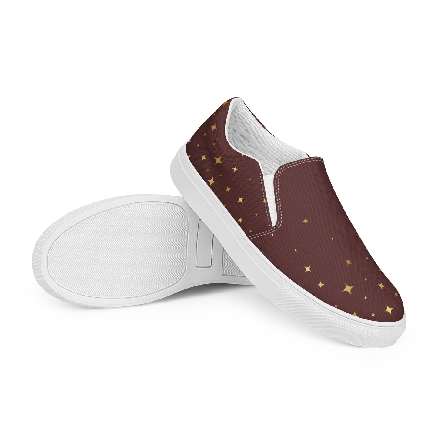 Gold Star womens-slip-on-canvas-shoes-burgundy-right-front