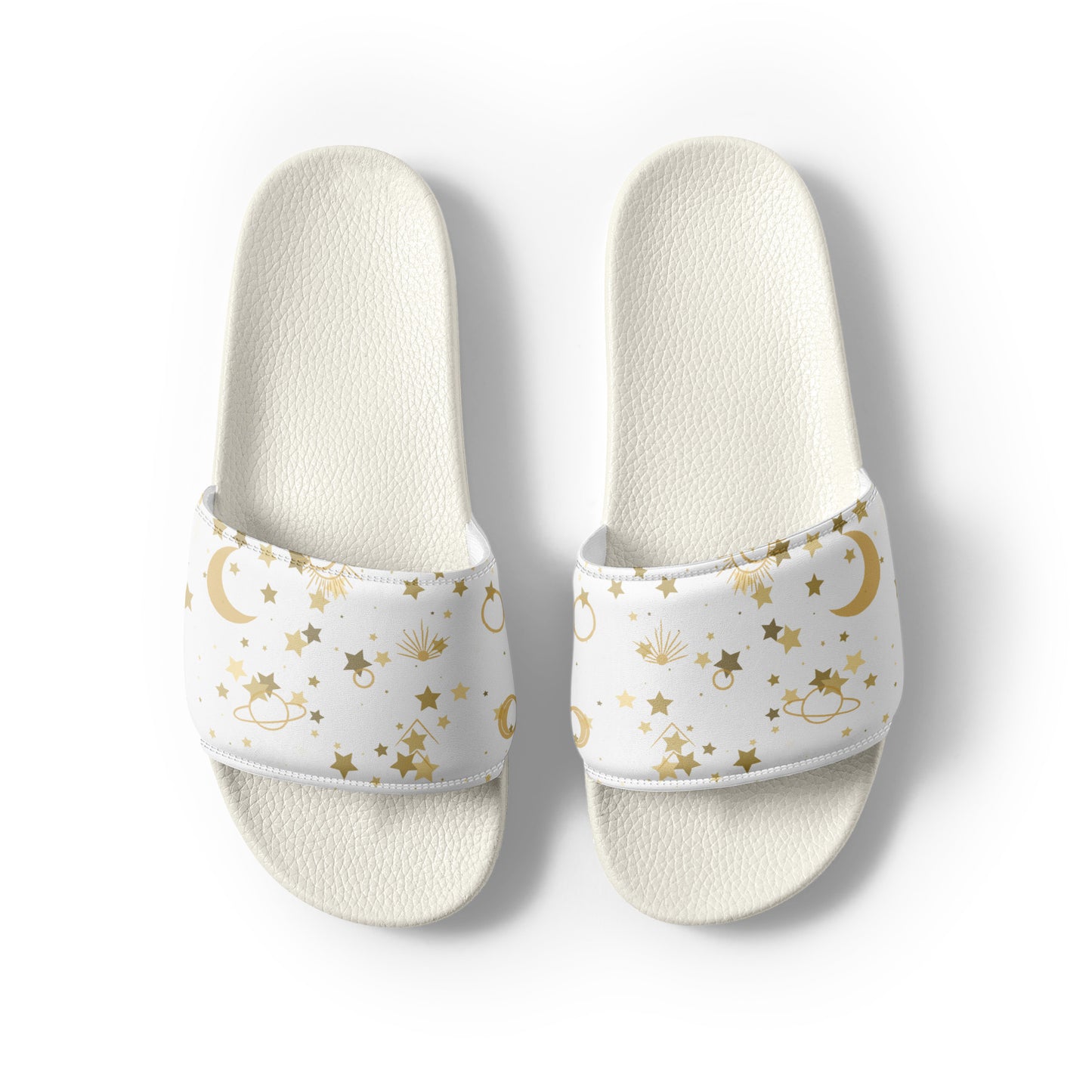 Golden Star Galaxy womens-slides-sandals white-front-2