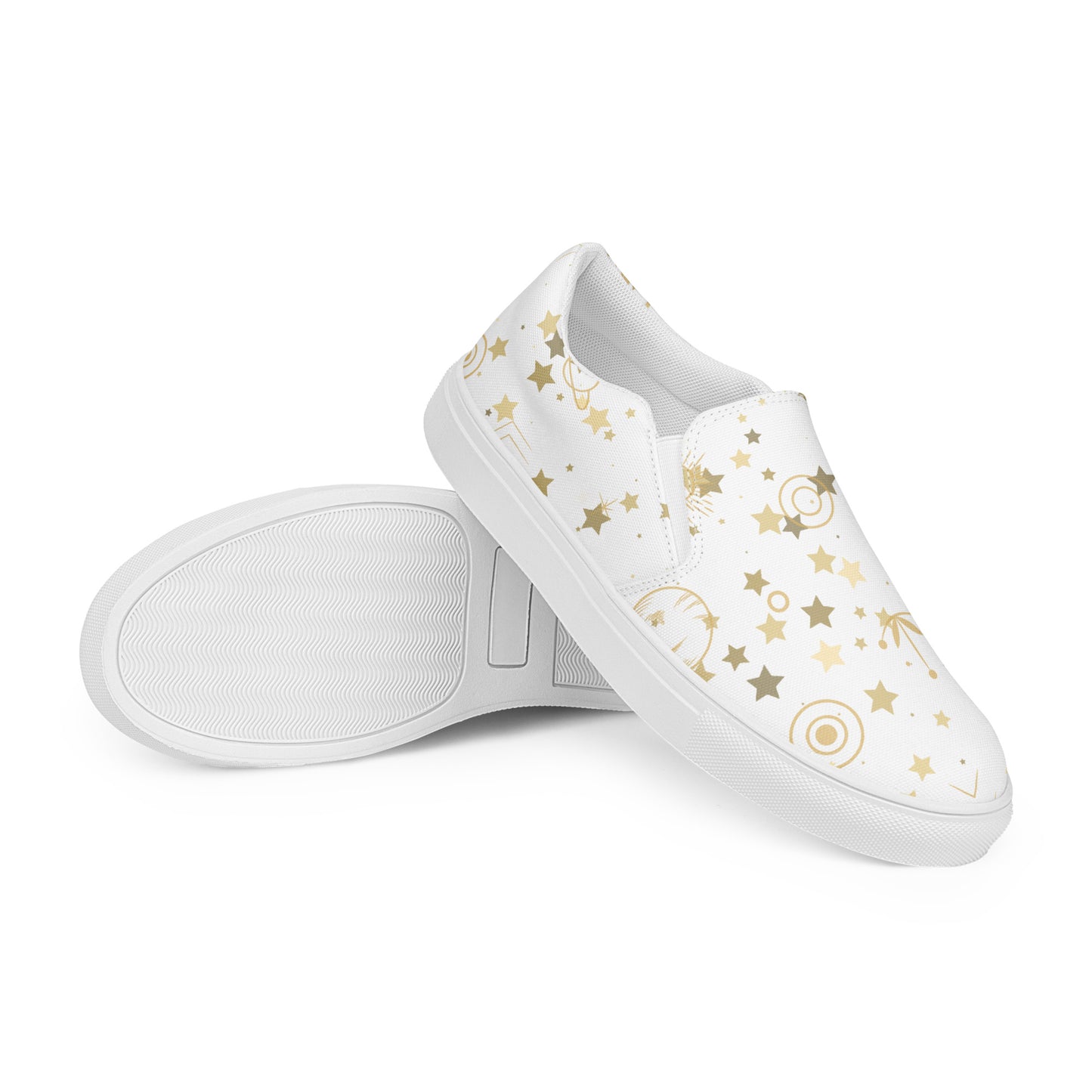 Golden Star Galaxy womens-slip-on-canvas-shoes-white-right-front