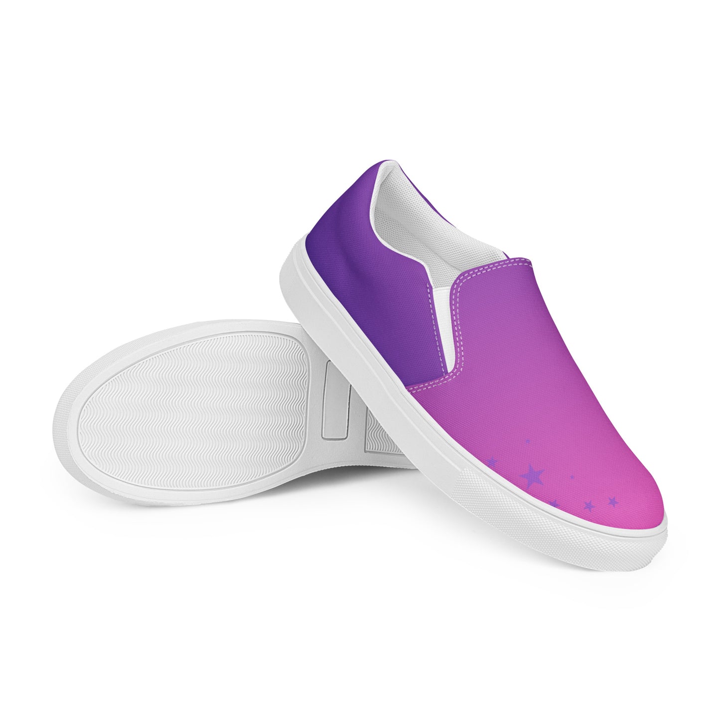 Gradient Star womens-slip-on-canvas-shoes-purple-pink-right-front