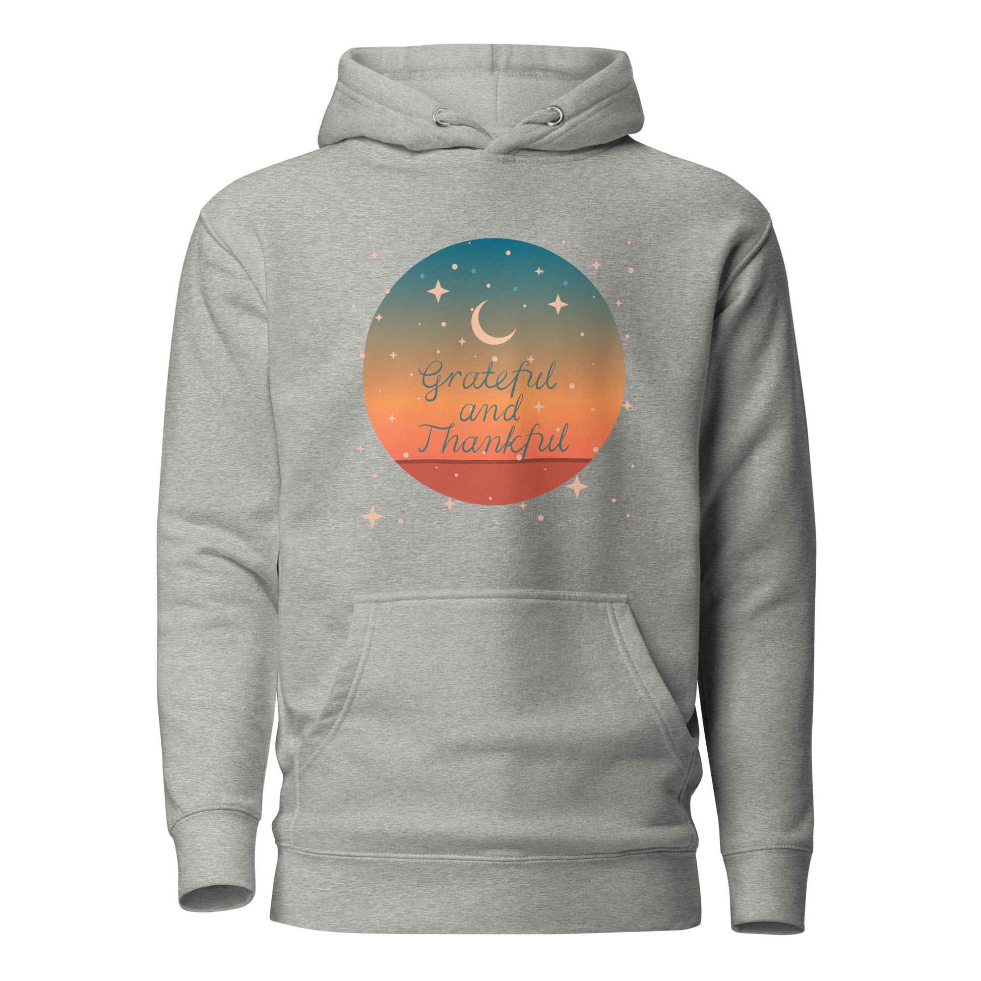 Grateful and Thankful unisex-premium-hoodie-carbon-grey-front