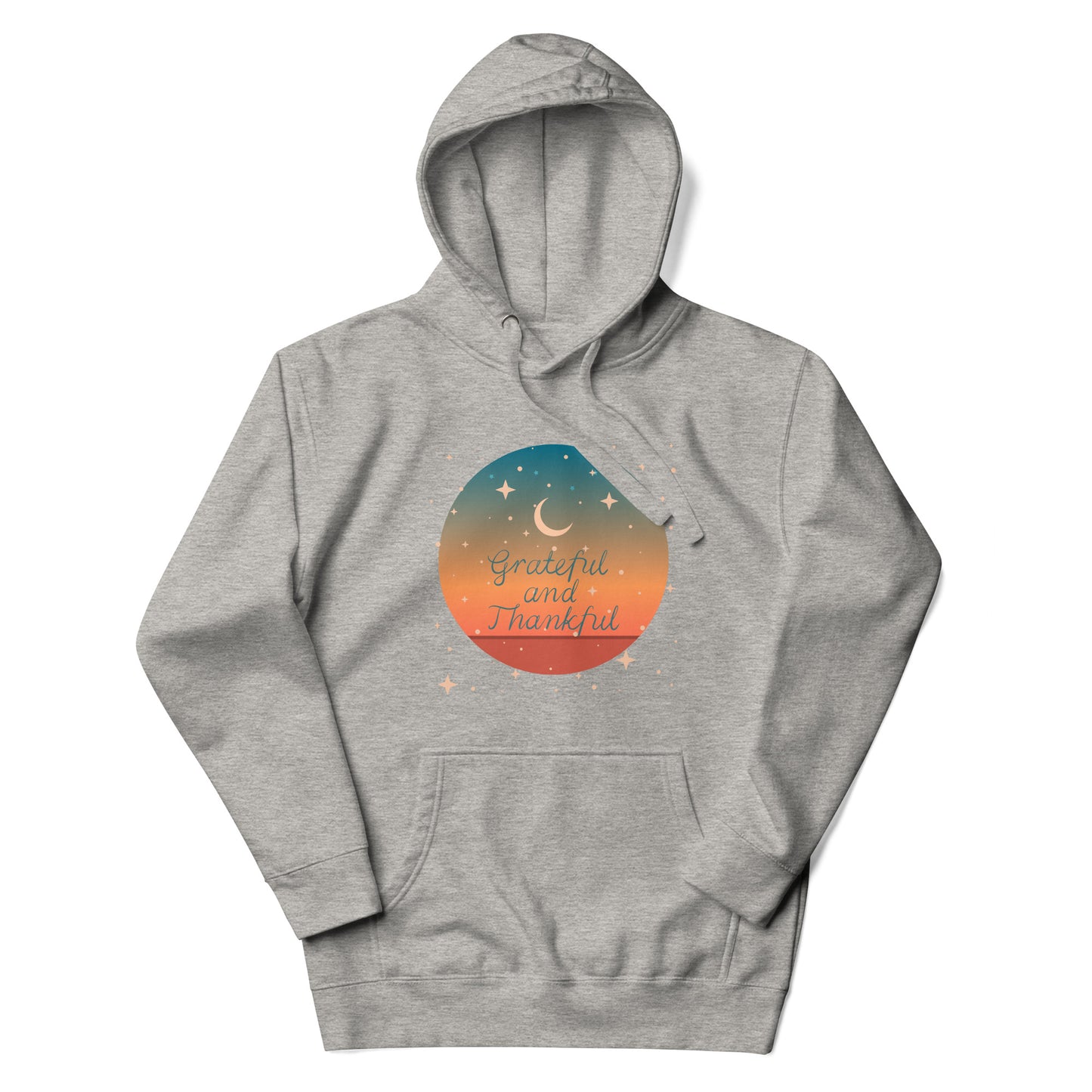 Grateful and Thankful unisex-premium-hoodie-carbon-grey-front 1