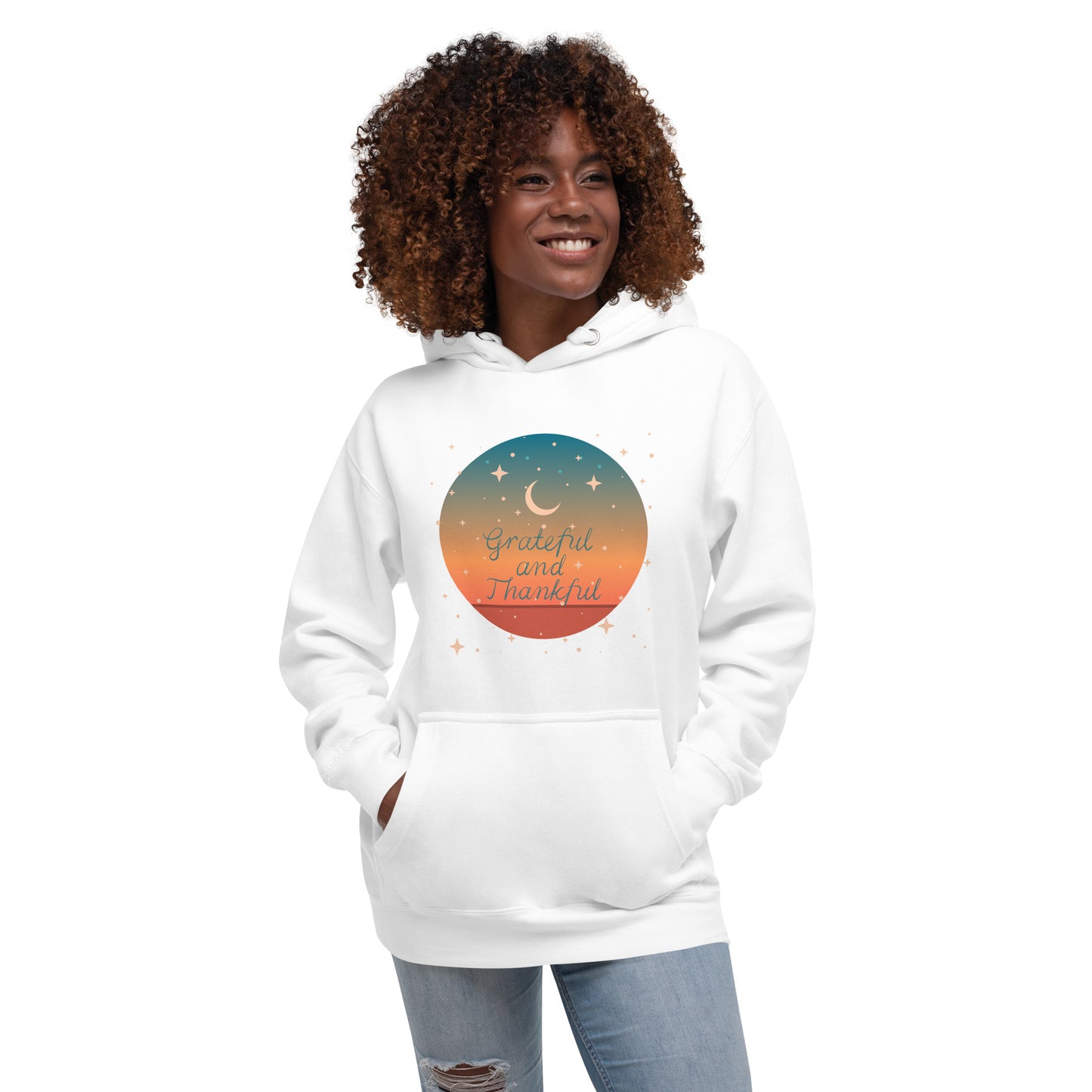 Grateful and Thankful unisex-premium-hoodie-white-front