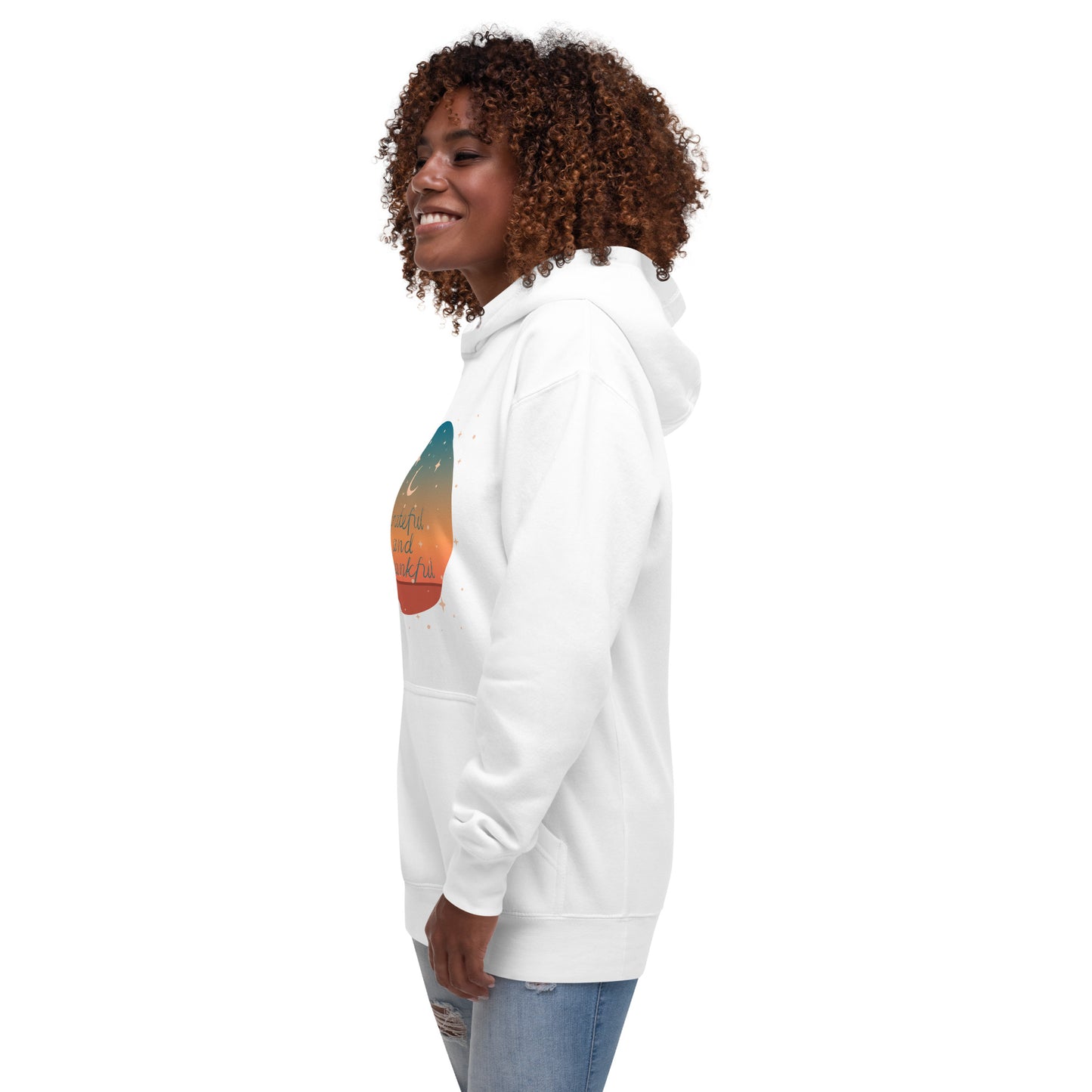 Grateful and Thankful unisex-premium-hoodie-white-left-front