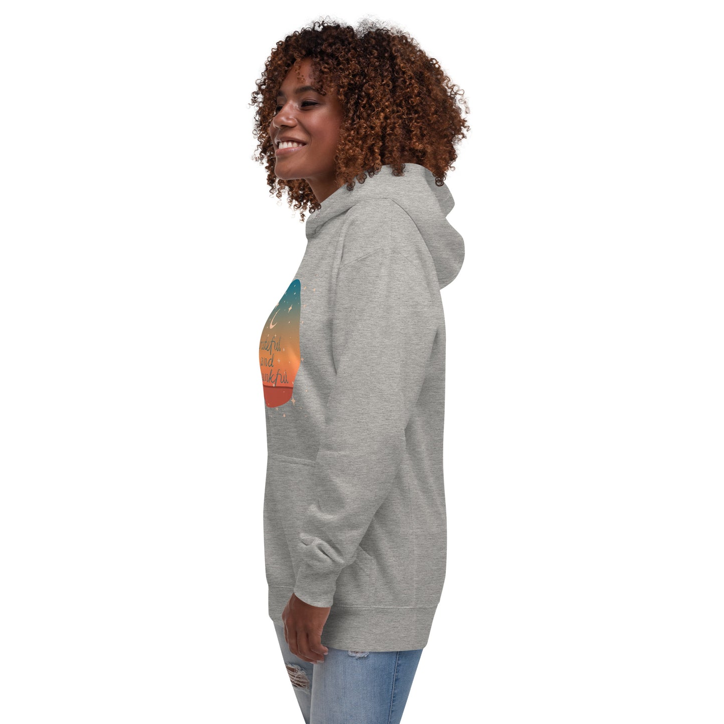 Grateful and thankful unisex-premium-hoodie-carbon-grey-left-front