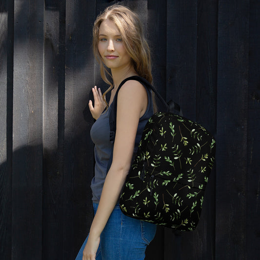Greenery Black Wood Green Backpack