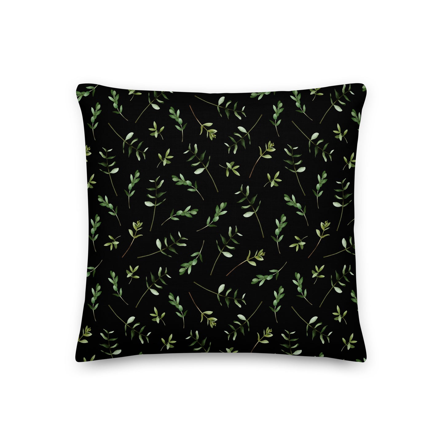 Greenery Black Wood Green Premium Throw Pillow
