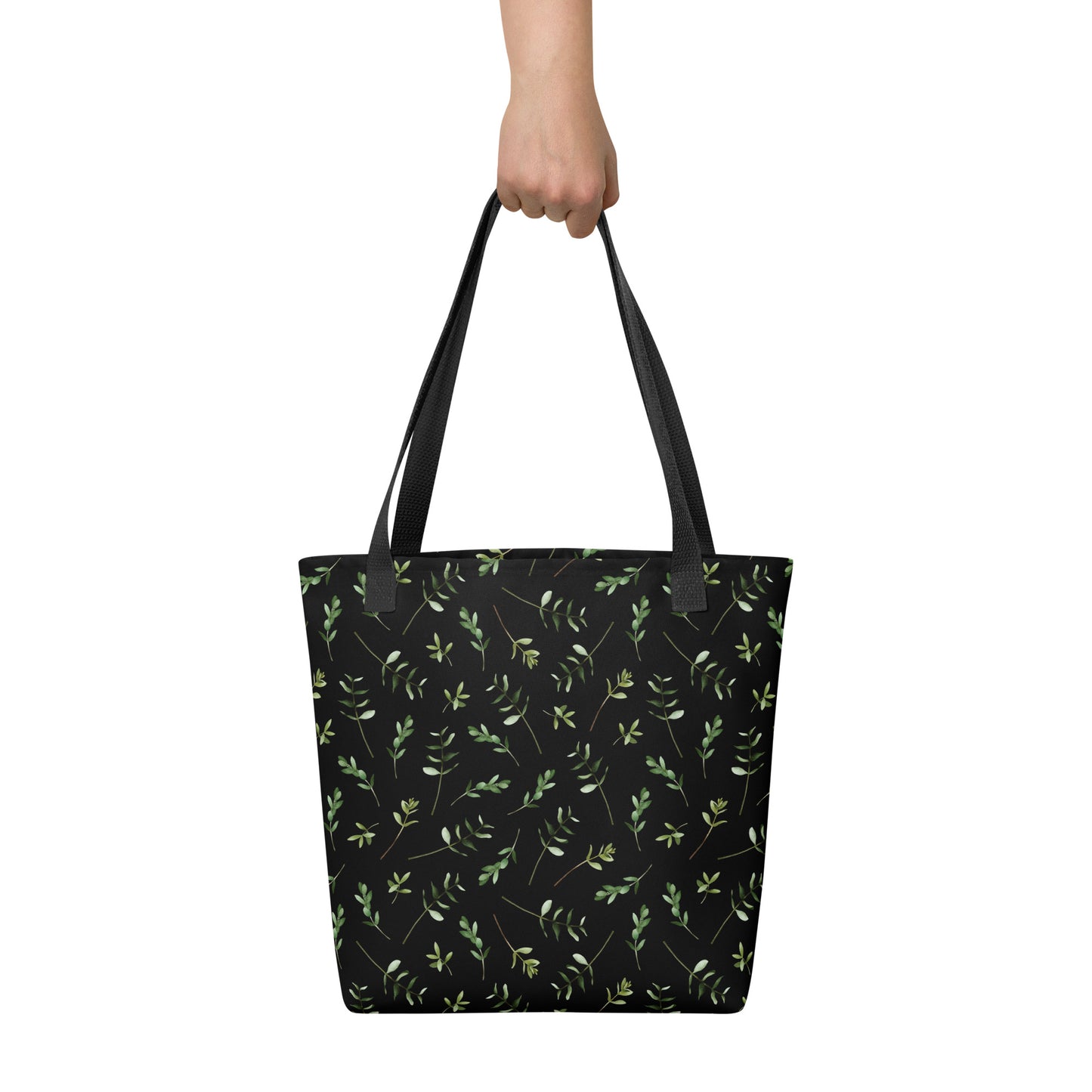 Greenery Black Wood Green Tote Bag