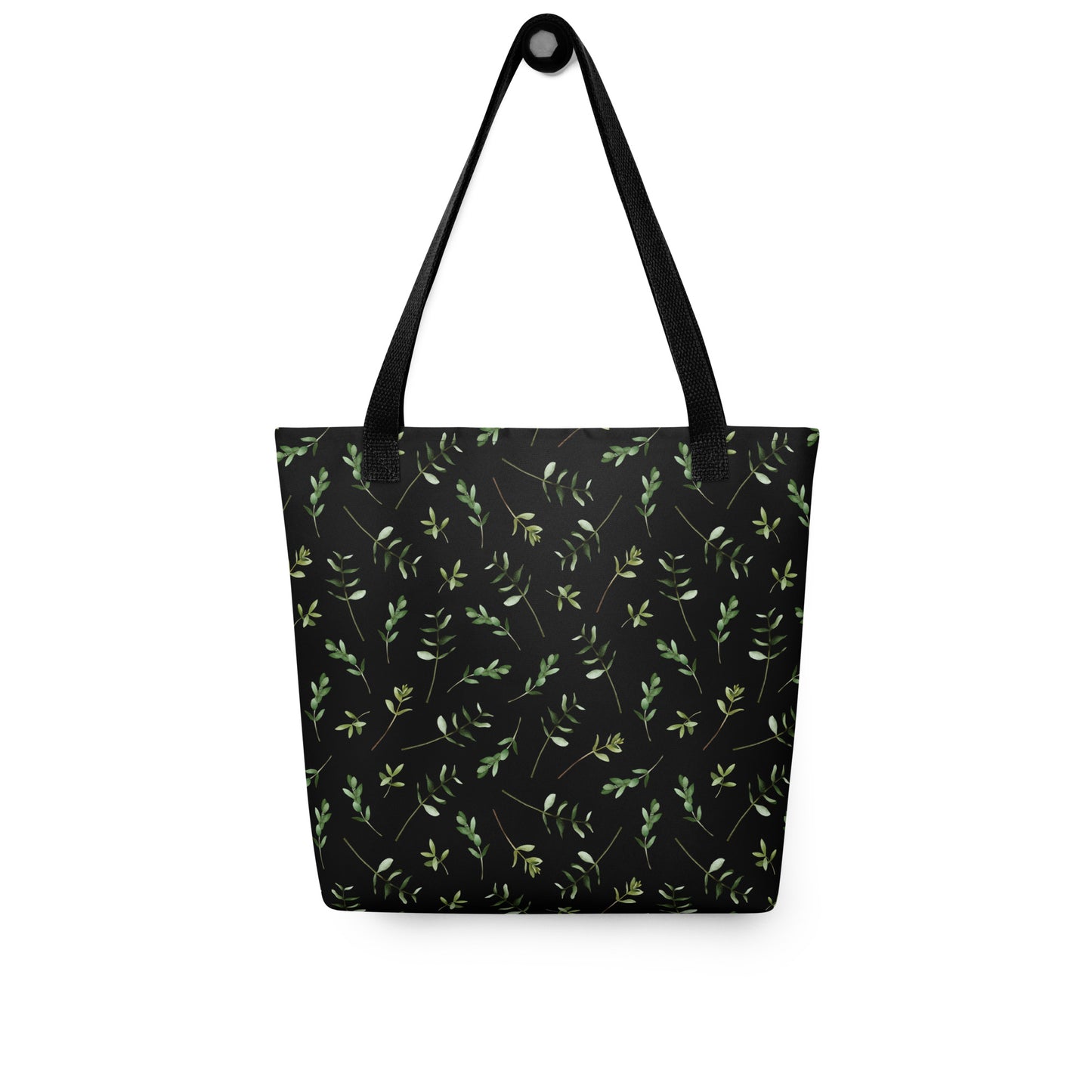 Greenery Black Wood Green Tote Bag