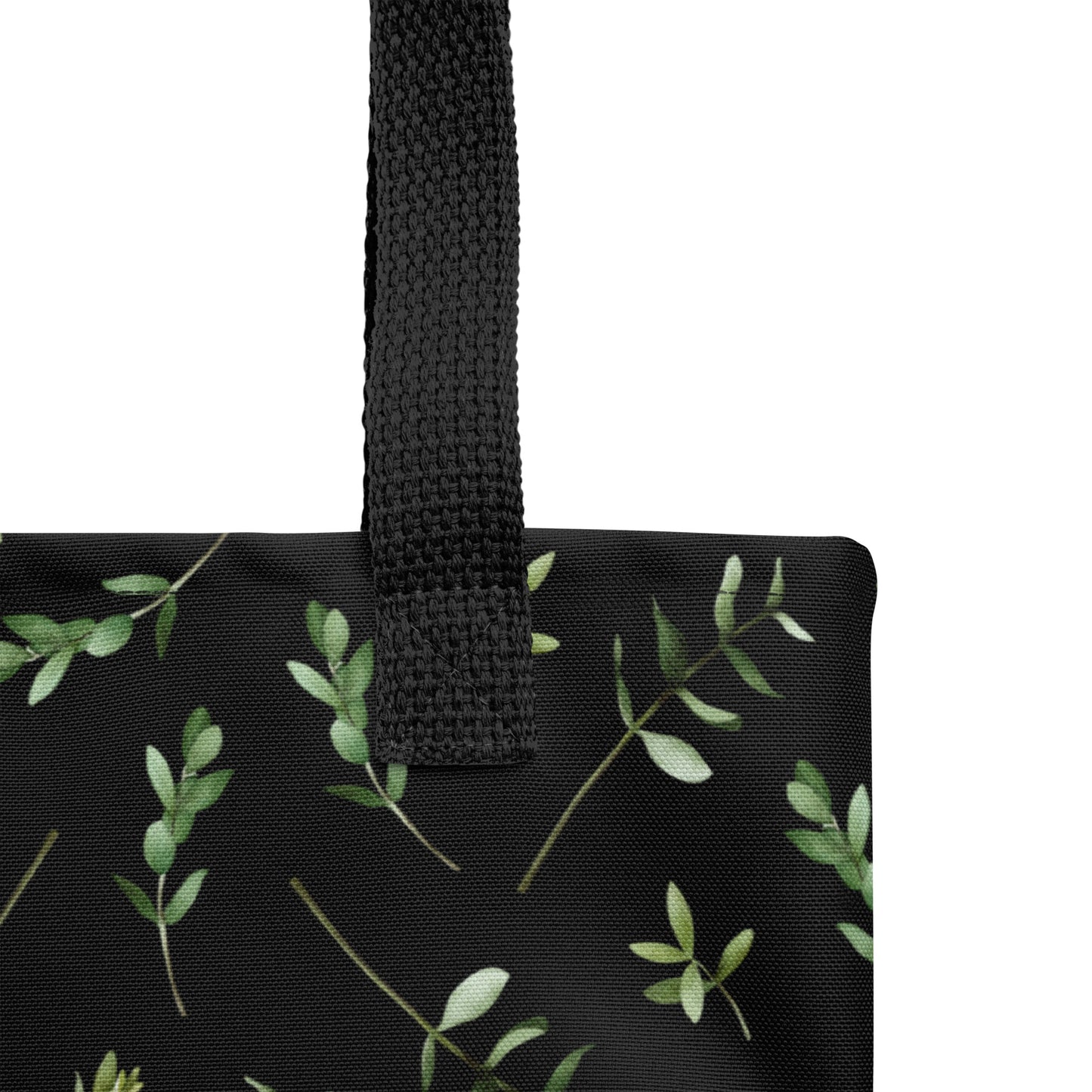 Greenery Black Wood Green Tote Bag