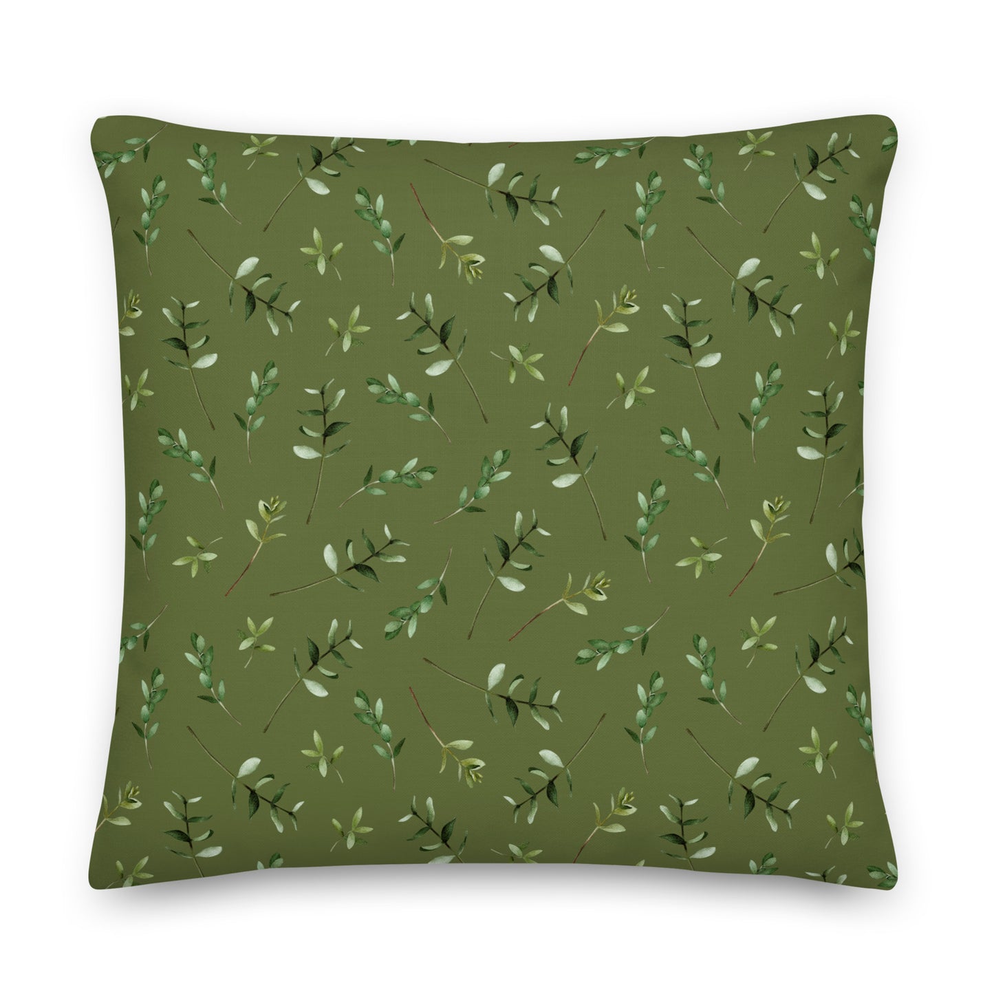 Greenery Wood Green Premium Throw Pillow