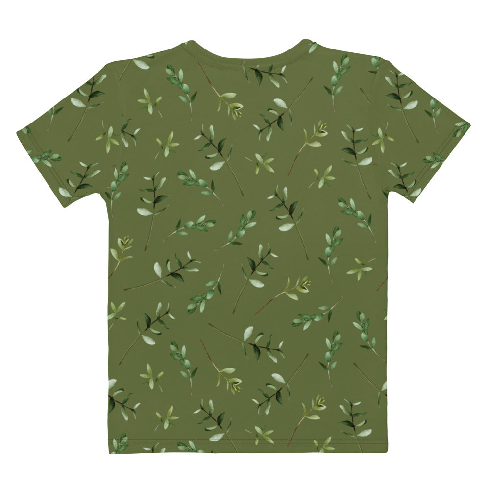 Greenery Wood Green Women's Crew Neck T-Shirt