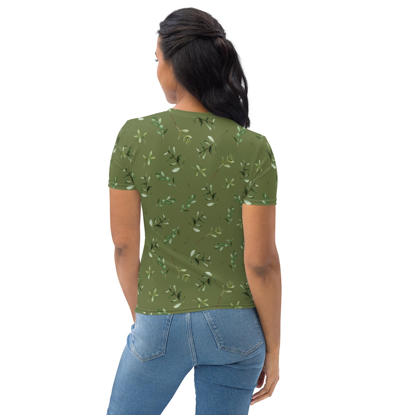 Greenery Wood Green Women's Crew Neck T-Shirt