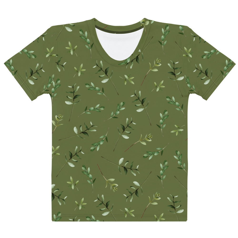 Greenery Wood Green Women's Crew Neck T-Shirt