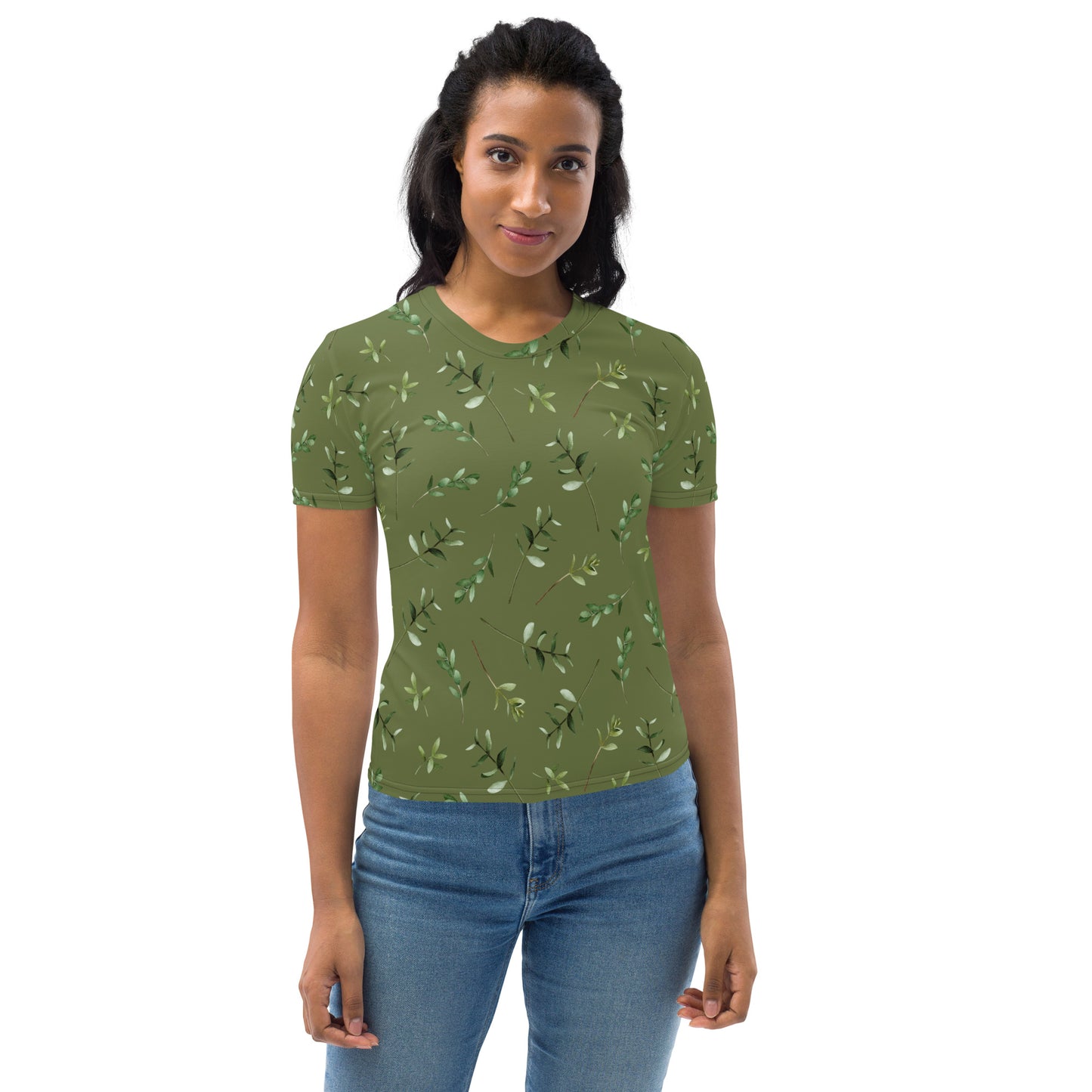 Greenery Wood Green Women's Crew Neck T-Shirt