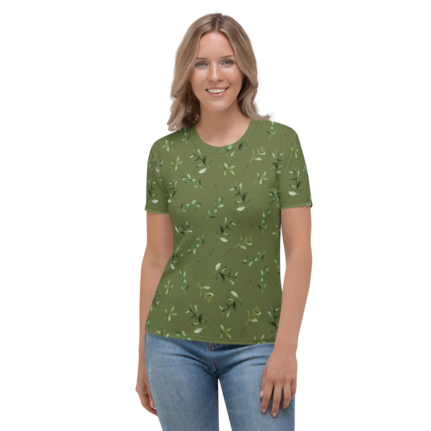 Greenery Wood Green Women's Crew Neck T-Shirt