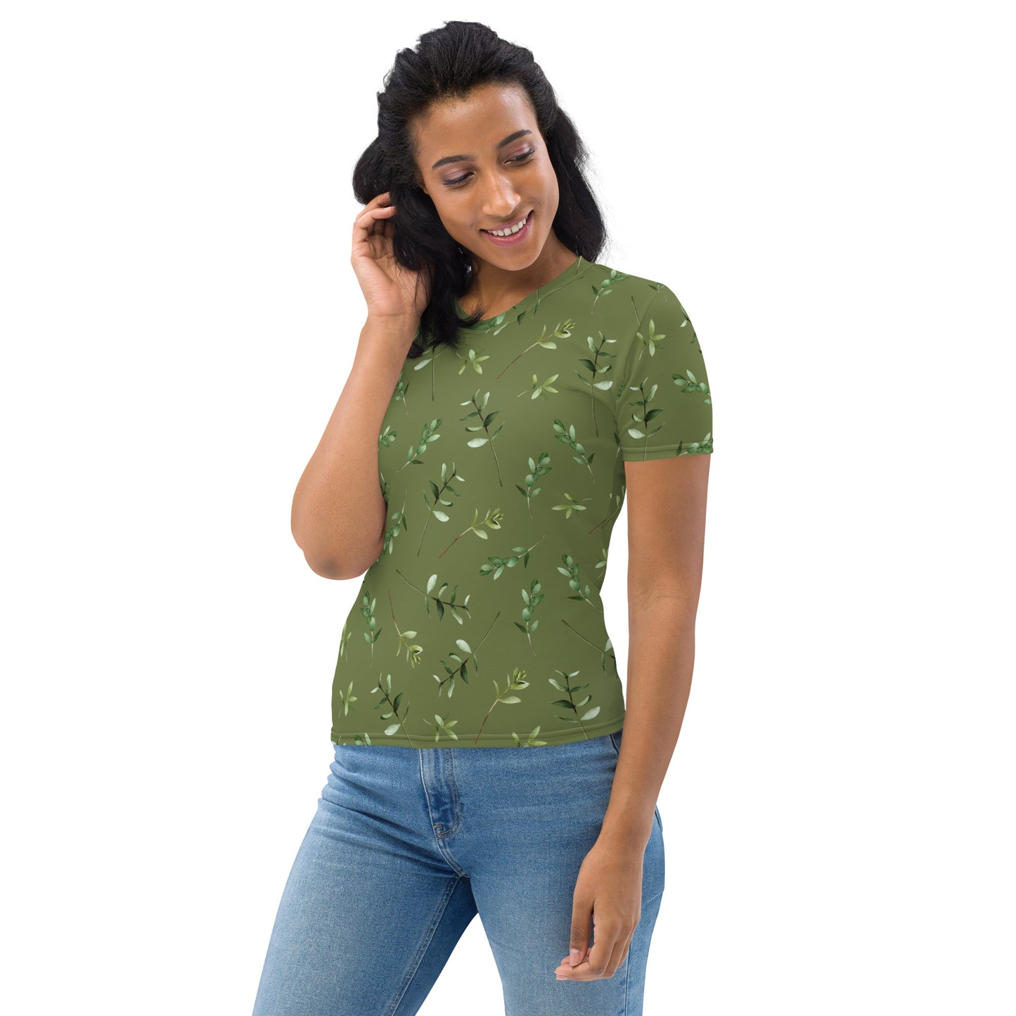 Greenery Wood Green Women's Crew Neck T-Shirt