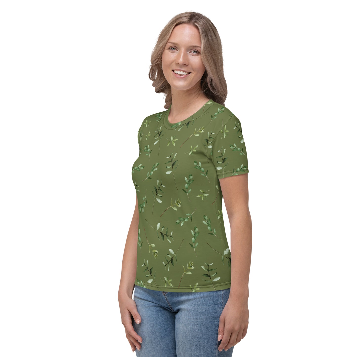 Greenery Wood Green Women's Crew Neck T-Shirt