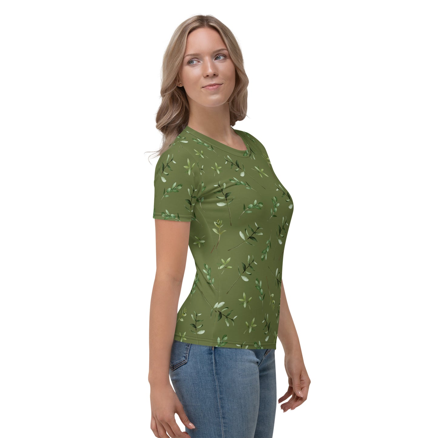 Greenery Wood Green Women's Crew Neck T-Shirt