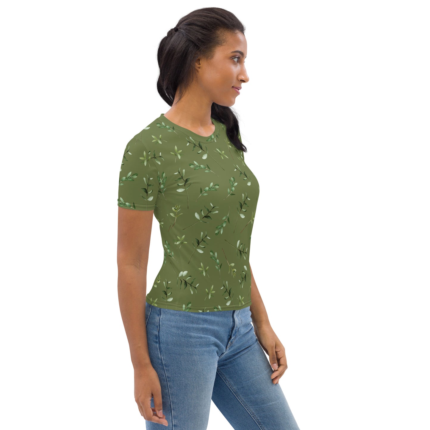 Greenery Wood Green Women's Crew Neck T-Shirt