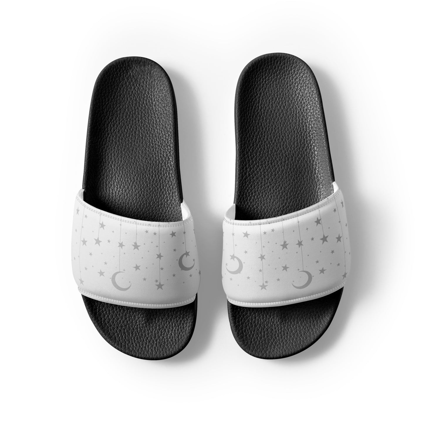 Grey Moon Star womens-slides-sandals black-front-2