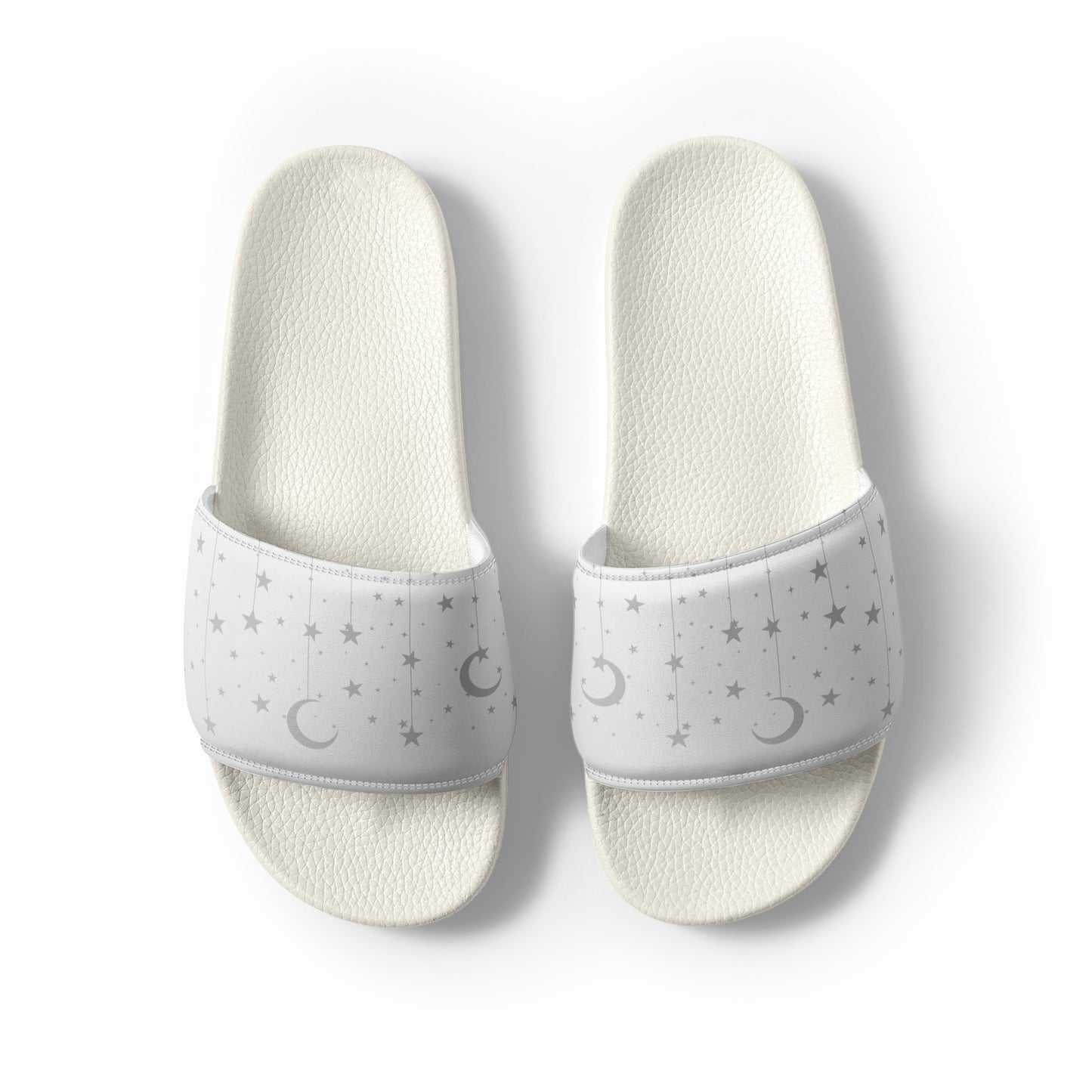 Grey Moon Star womens-slides-sandals white-front-2