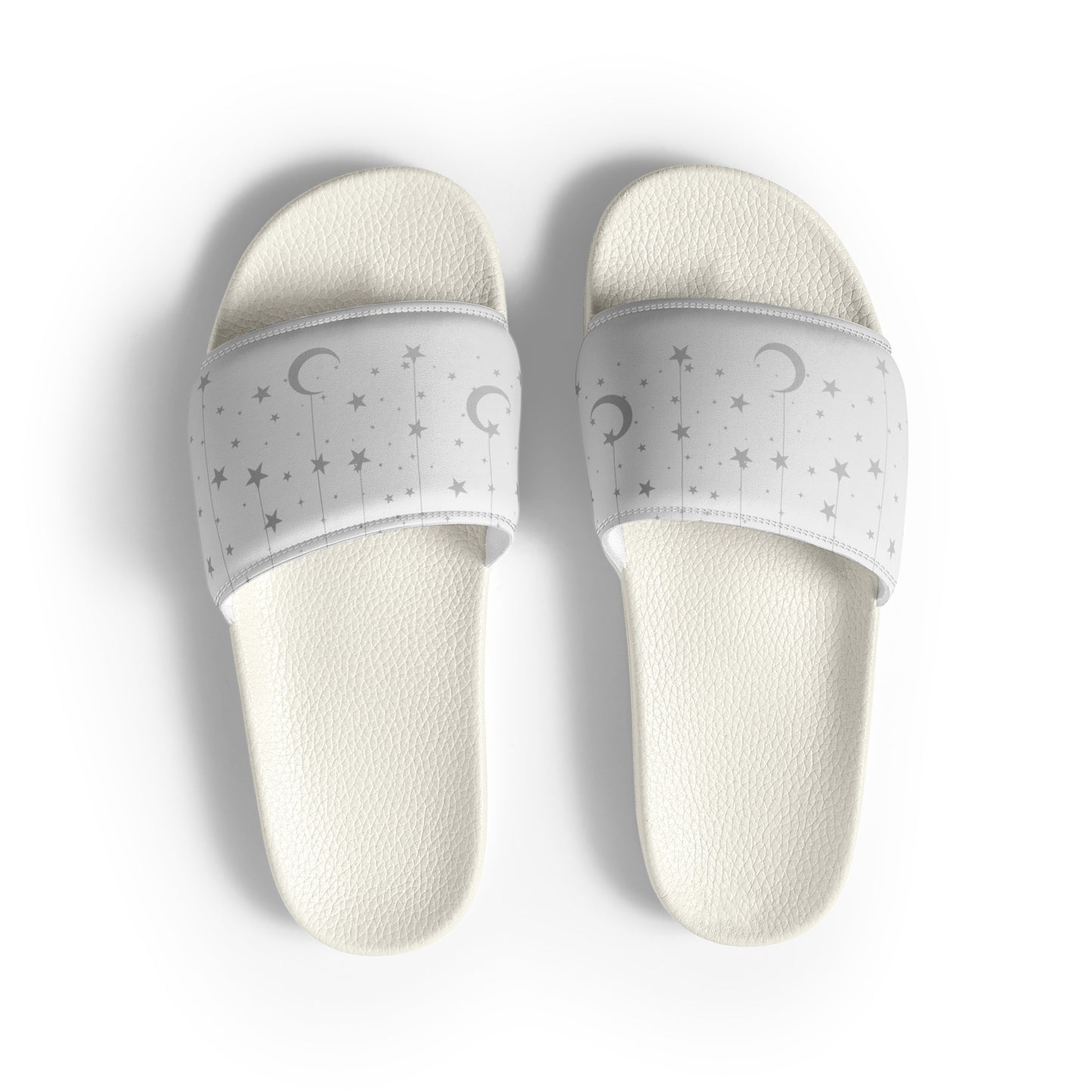 Grey Moon Star womens-slides-sandals white-front