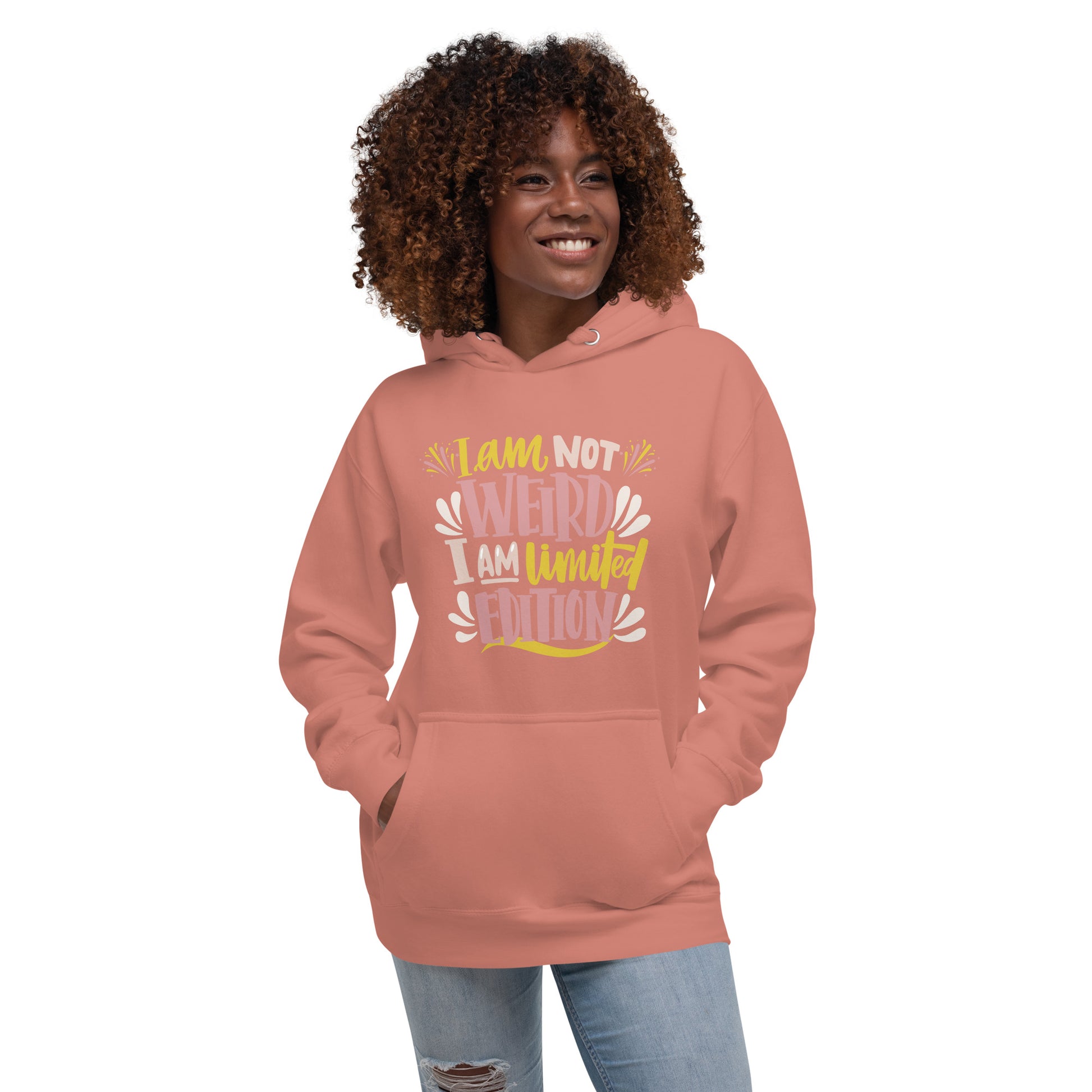 I am not weird unisex-premium-hoodie-dusty-rose-front