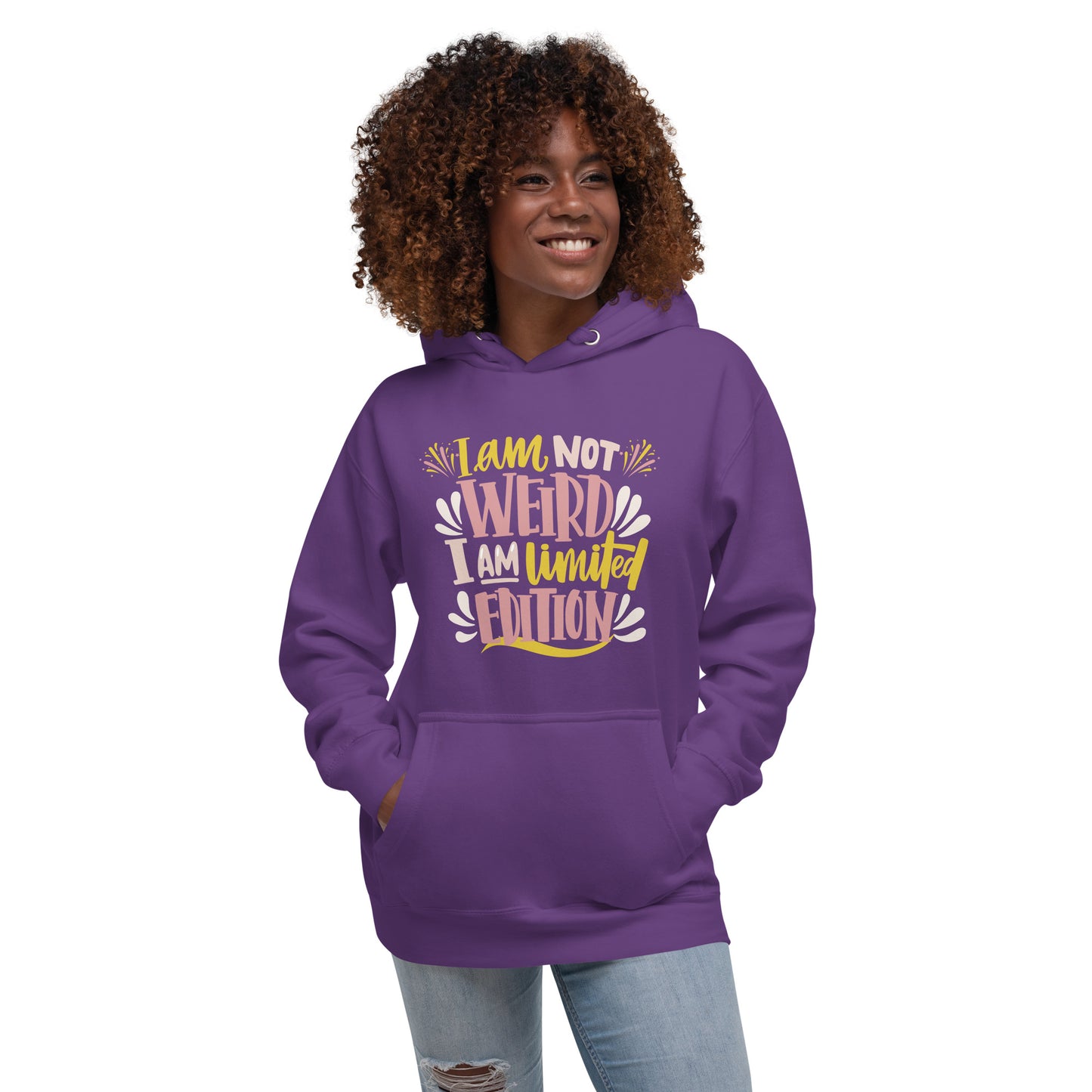 I am not weird unisex-premium-hoodie-purple-front