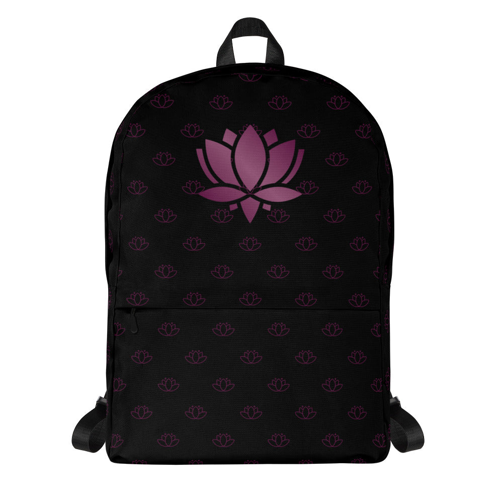 Lotus Flower Black Purple Power Backpack