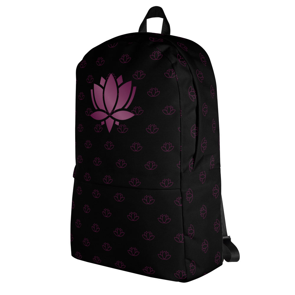 Lotus Flower Black Purple Power Backpack