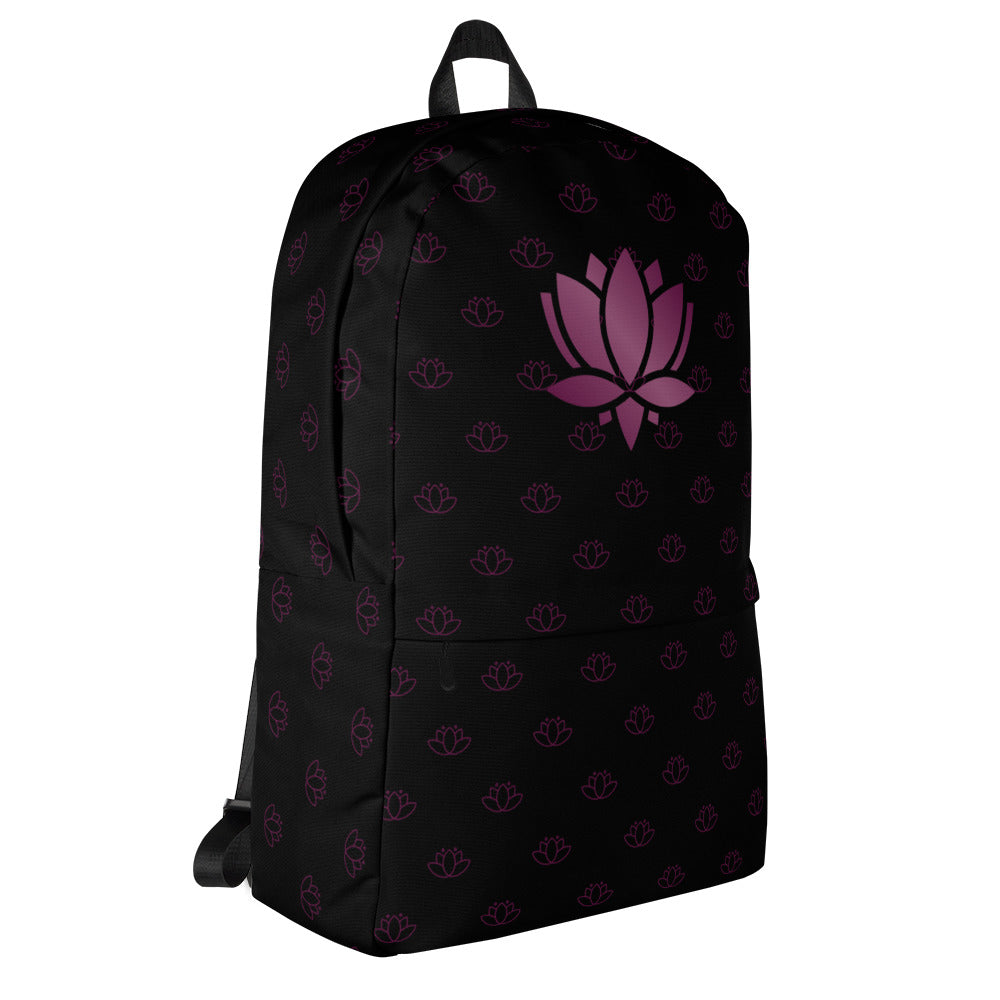 Lotus Flower Black Purple Power Backpack