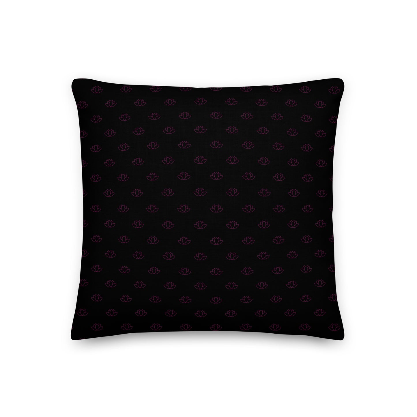 Lotus Flower Black Purple Power Premium Throw Pillow