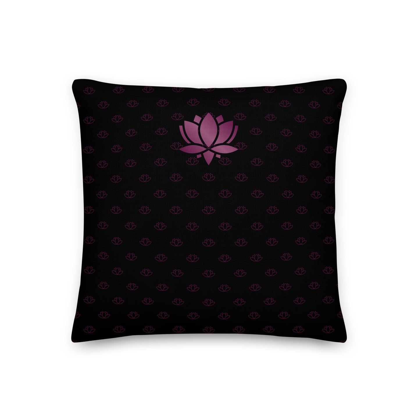 Lotus Flower Black Purple Power Premium Throw Pillow