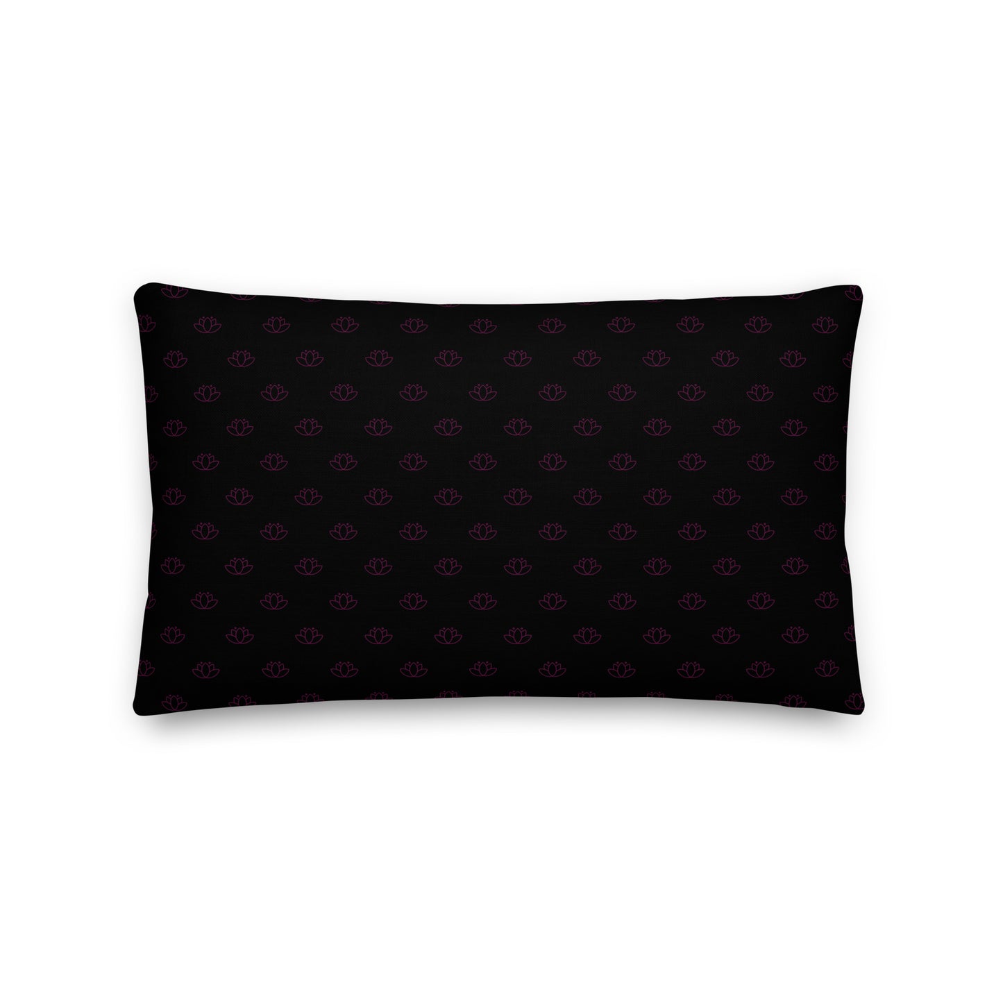 Lotus Flower Black Purple Power Premium Throw Pillow