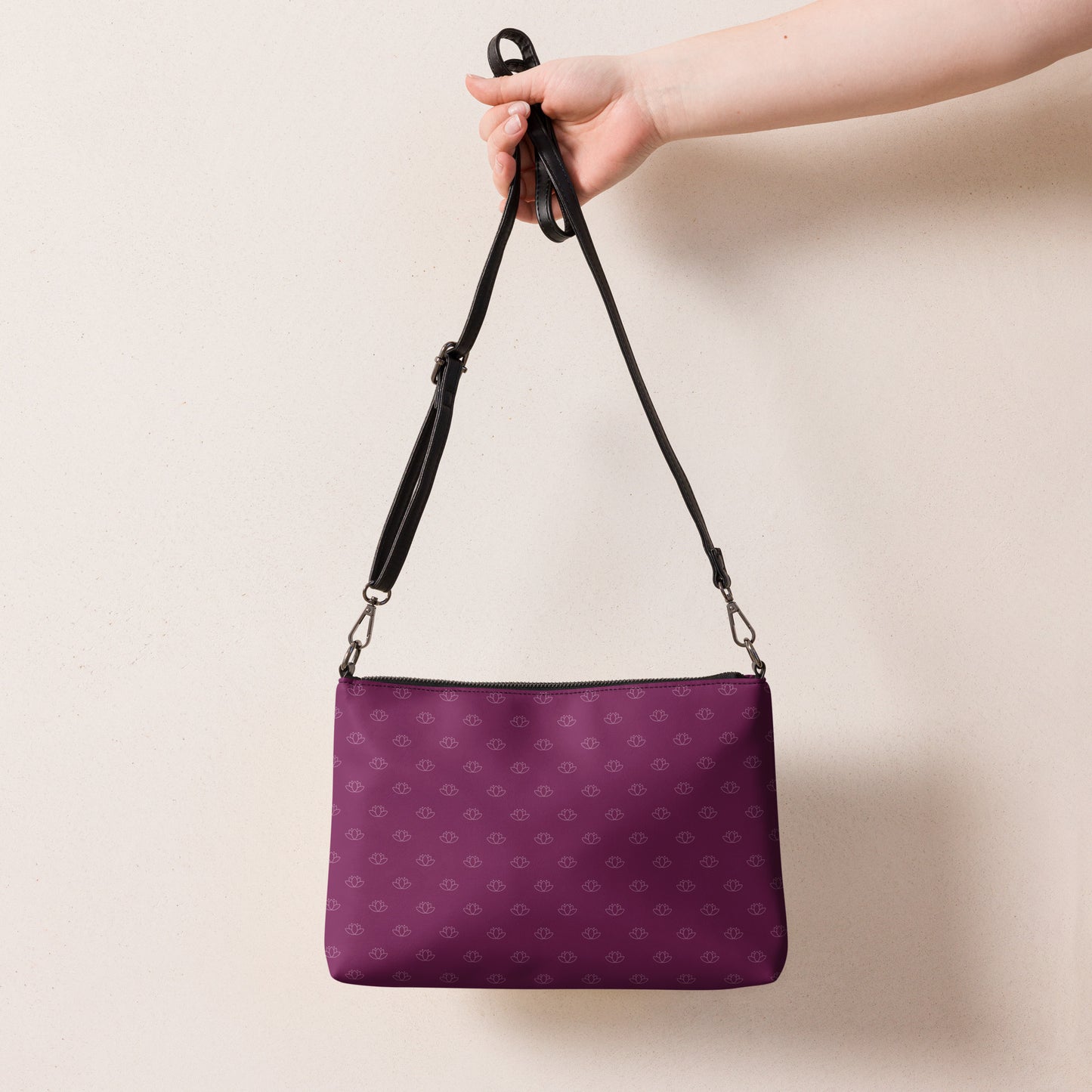 Lotus Flower Purple Power Crossbody Bag