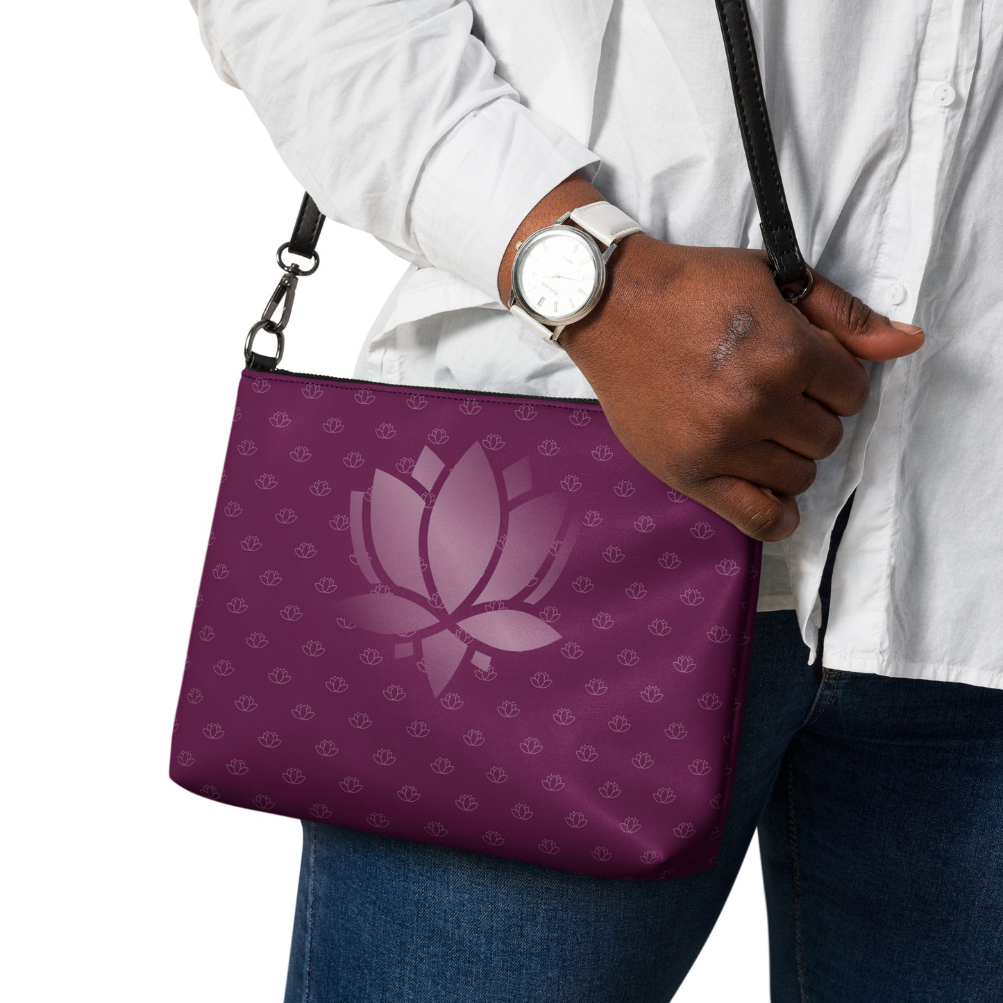 Lotus Flower Purple Power Crossbody Bag