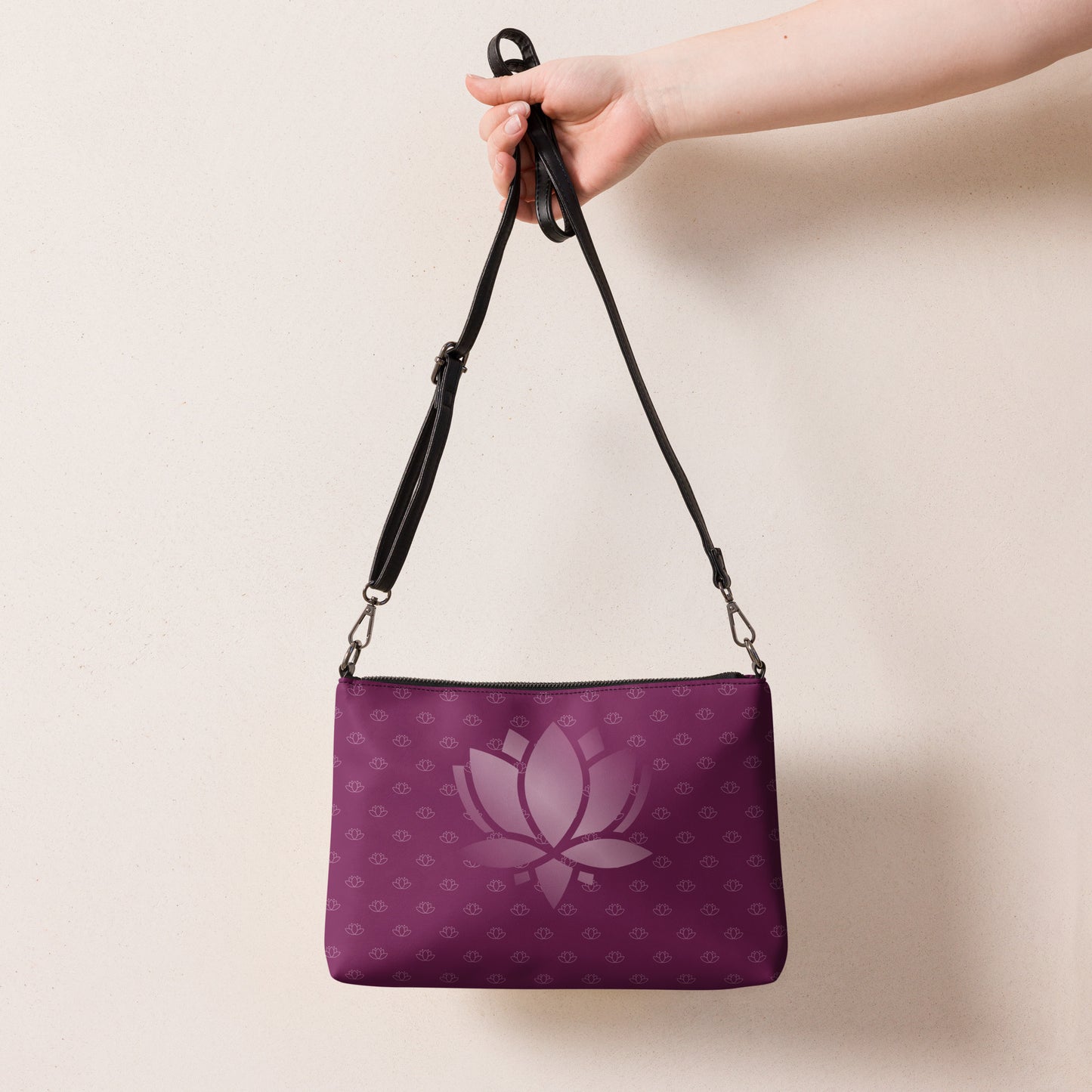 Lotus Flower Purple Power Crossbody Bag