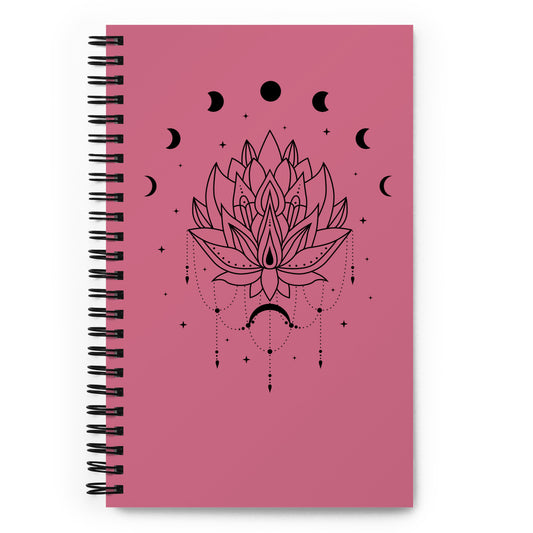 Lotus Moon Phase spiral-notebook-front
