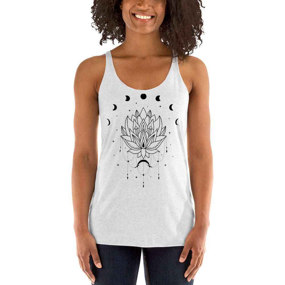 Lotus Flower Moon Phase Women's Racerback Tank