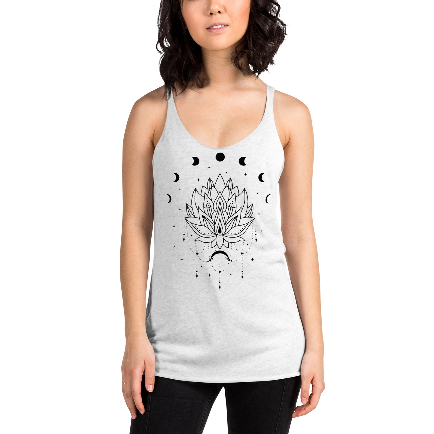 Lotus Flower Moon Phase Women's Racerback Tank