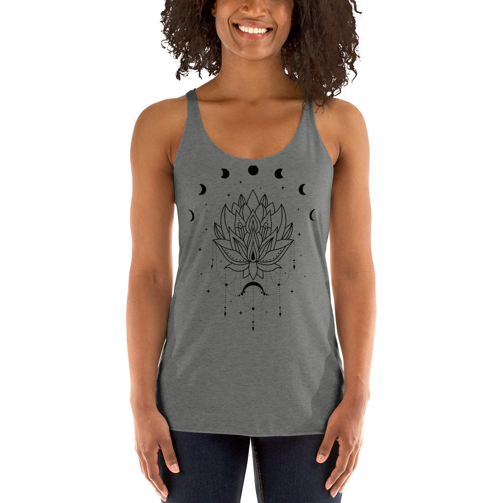 Lotus Flower Moon Phase Women's Racerback Tank