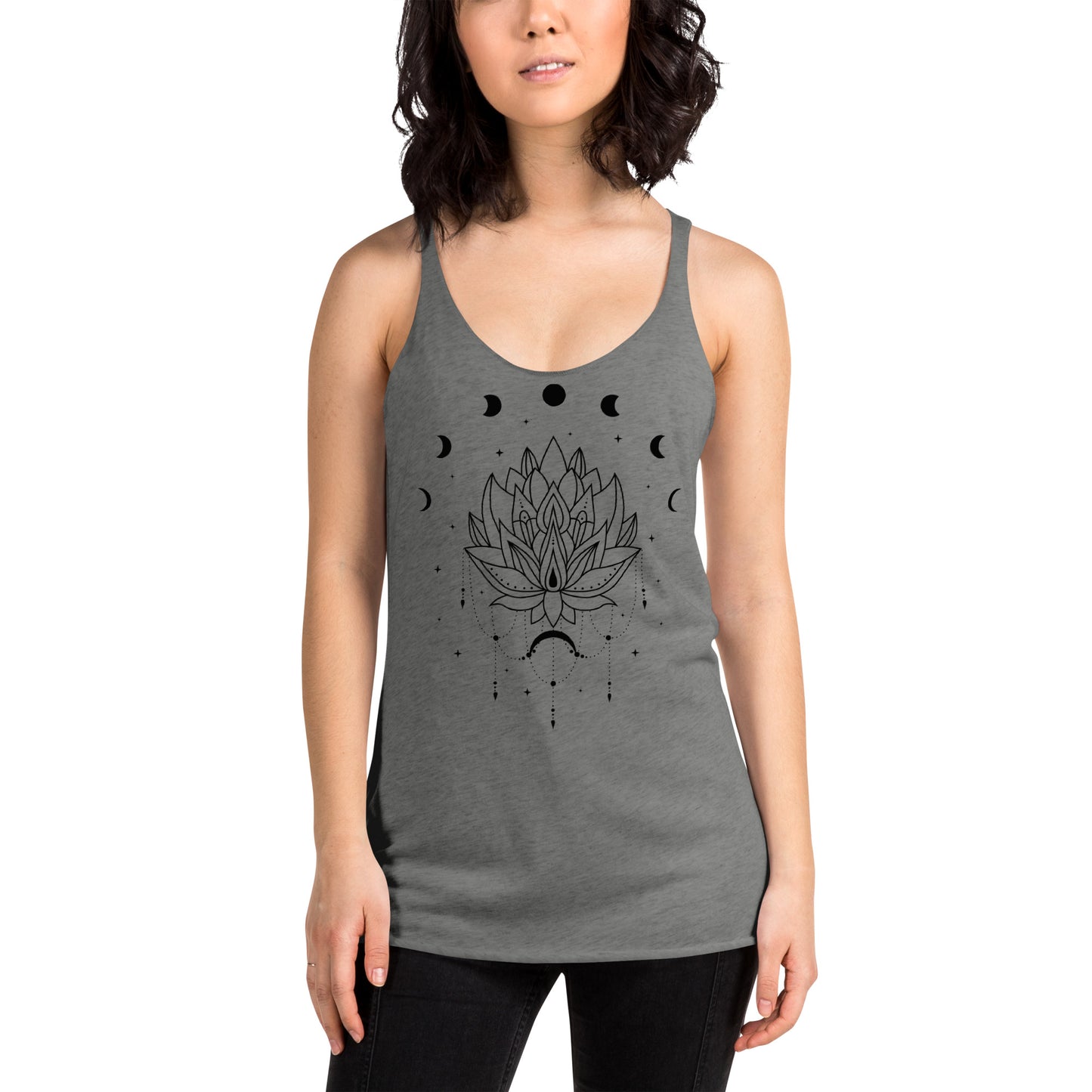 Lotus Flower Moon Phase Women's Racerback Tank