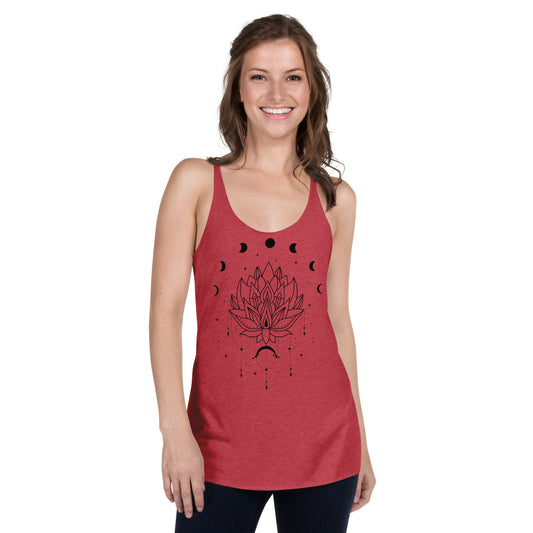 Lotus Flower Moon Phase Women's Racerback Tank